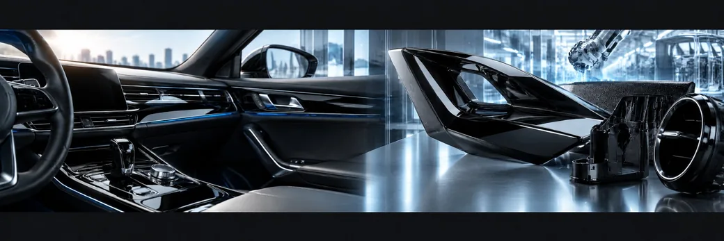 High-gloss plastic automotive interiors